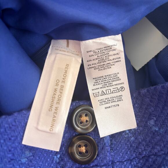 Ann Taylor Petite NWT Blue Textured Tweed pencil skirt size 12P Career Office - Picture 5 of 6